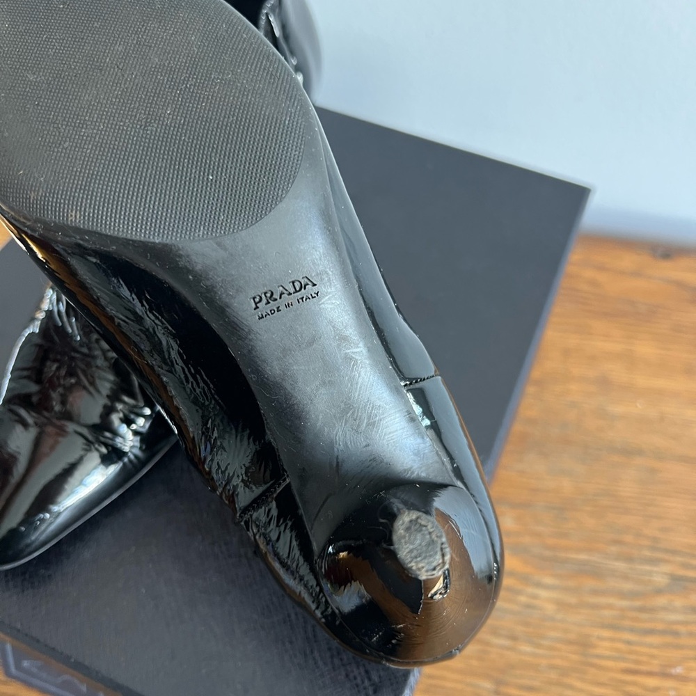 PRADA Size 6.5 • Calzature Donna Vernice Nalpak Patent Leather Black Heels. - Picture 6 of 7
